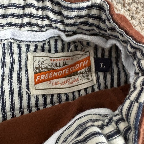 Freenote cloth premium 13 ounce deck shorts in Rust Brown Drawstring - Picture 3 of 8